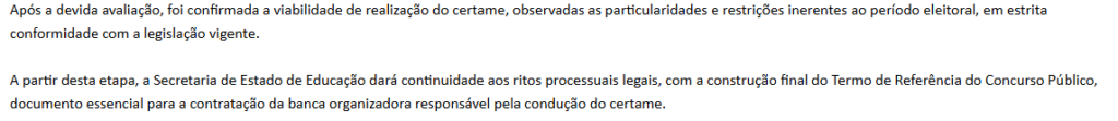 SEDF confirma a viabilidade do edital em ano eleitoral! 1 image