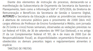 Concurso SEE SP: governo autoriza 5 mil vagas para Professor 2 image 3